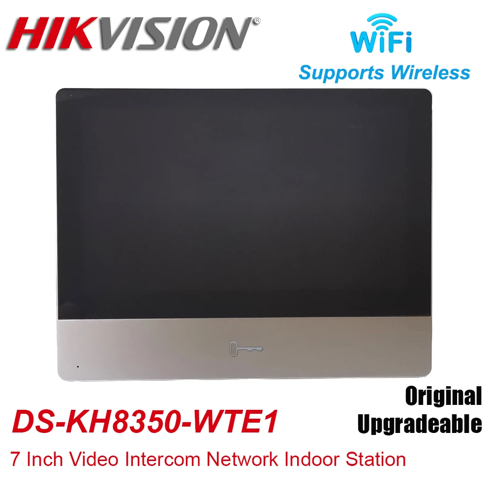 

Видеодомофон Hikvision DS-KH8350-WTE1, оригинальная домашняя станция с 7-дюймовым сенсорным экраном, Стандартный беспроводной Wi-Fi монитор POE