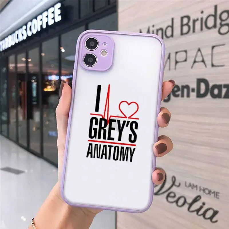 

Greys Anatomy Phone Case matte transparent For purple iPhone 7 8 x xs xr 11 12 pro plus max mini Clear Funda