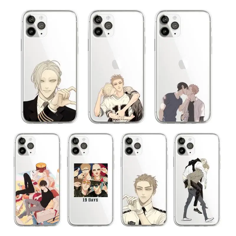 

19 Days anime Phone Case Transparent soft For iphone 12 11 13 7 8 6 s plus x xs xr pro max mini
