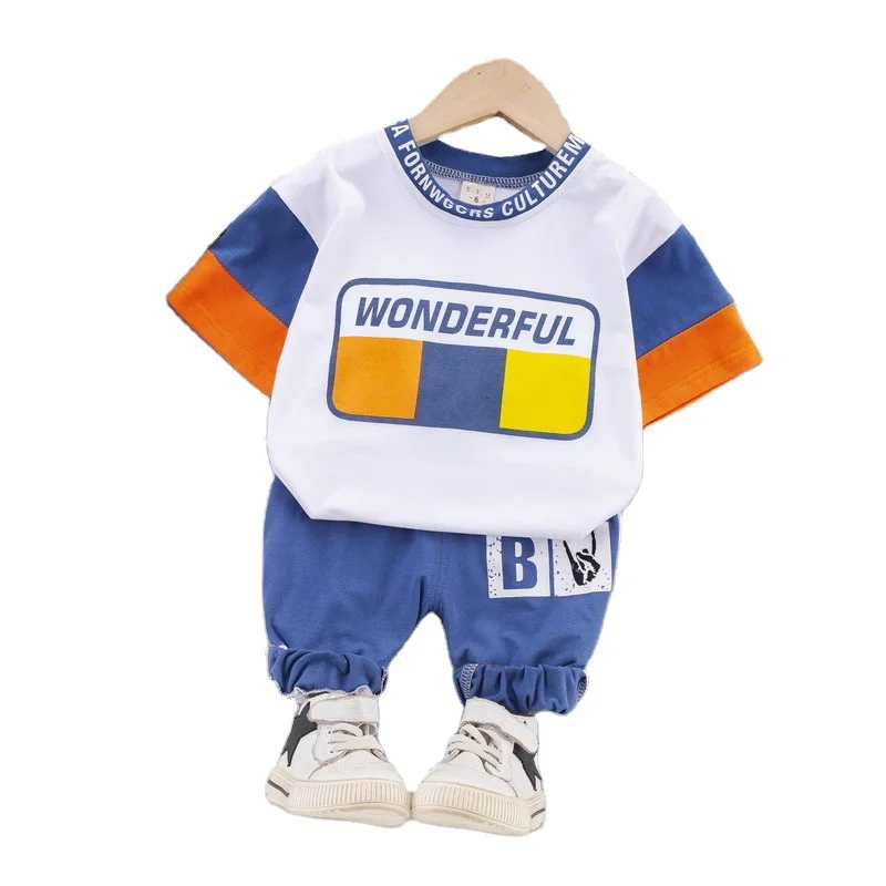 

New Fashion Baby Clothes Summer Children Girls Boys Cotton Casual T-Shirt Shorts 2Pcs/Sets Infant Toddler Costume Kids Tracksuit