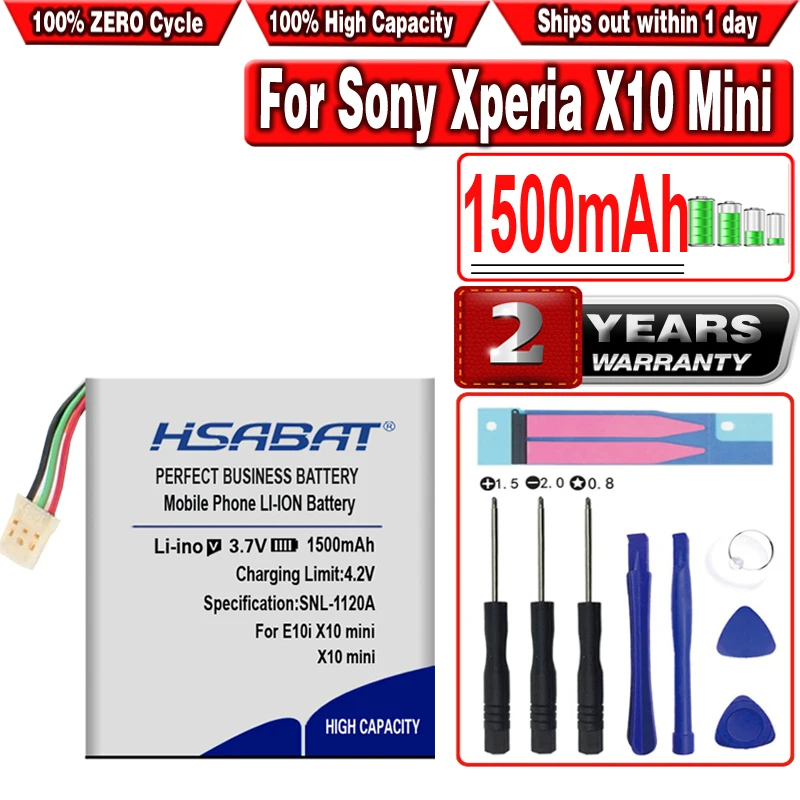 Аккумулятор HSABAT 1500 мА · ч мобильный телефон для Sony Ericsson Xperia X10 Mini E10i Pro W580i X10Mini K850i |