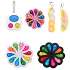 Мини-игрушка-антистресс с простым затемнением, брелок-кольцо, пузырьковая сенсорная игрушка для снятия аутизма, игрушки-антистресс для взрослых и детей