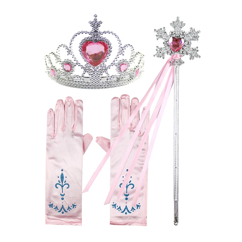 

4Pcs/set Crown Princess Elsa, Hair Band, magic wand, two-piece stage show, headband, Girl's ball costume