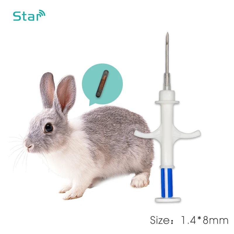 70x Pet Rfid 134.2khz Animal Microchip Injector Veterinary Transponder Syringe with Glass Tag 1.4*8mm