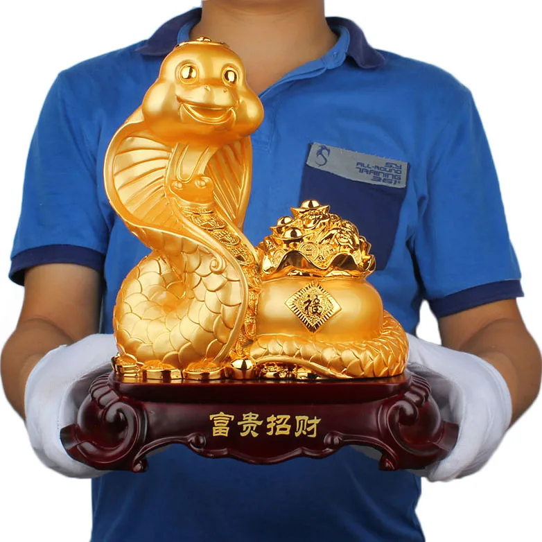 

Zodiac snake snake opened Home Furnishing ornaments enrichment business Feng Shui lucky mascot Wangcai birthday gift