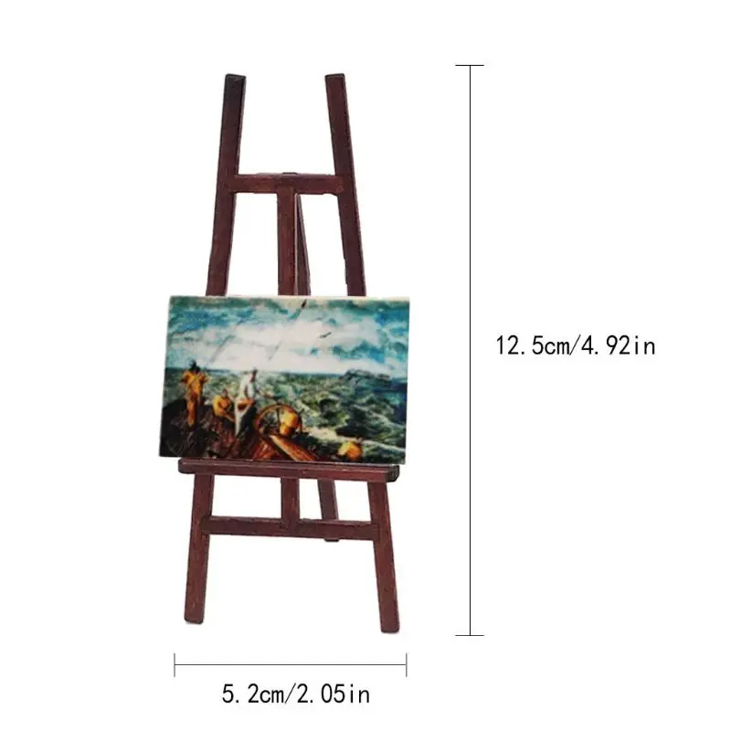 

1:12 Miniature Dollhouse Decor Furniture Easel Mini Drawing Frame Watercolor Box