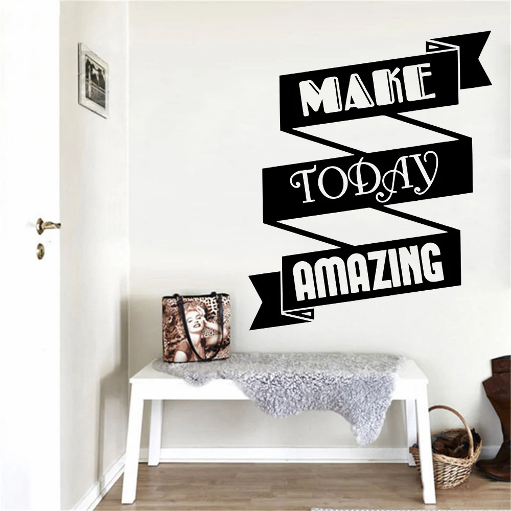 Наклейка на стену для офиса мотивация сделать сегодня удивительная Цитата