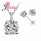 Современные ювелирные украшения с 4 когтями и фианитом, ювелирные наборы из серебра 925 пробы хорошего качества, серьги-гвоздики, подвеска, ожерелье