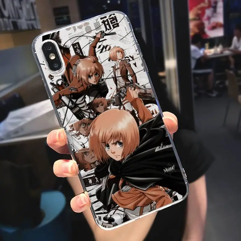 

Japan anime Attack on titan Phone Case Transparent soft For iphone 5 5s 5c se 6 6s 7 8 11 12 plus mini x xs xr pro max