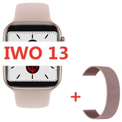 Package iwo 13 Смарт часы 1:1 44 мм часы 5 IP68 водонепроницаемый T8 поддержка кровяного кислорода кровяное давление пульсометр умные часы - Цвет: Package
