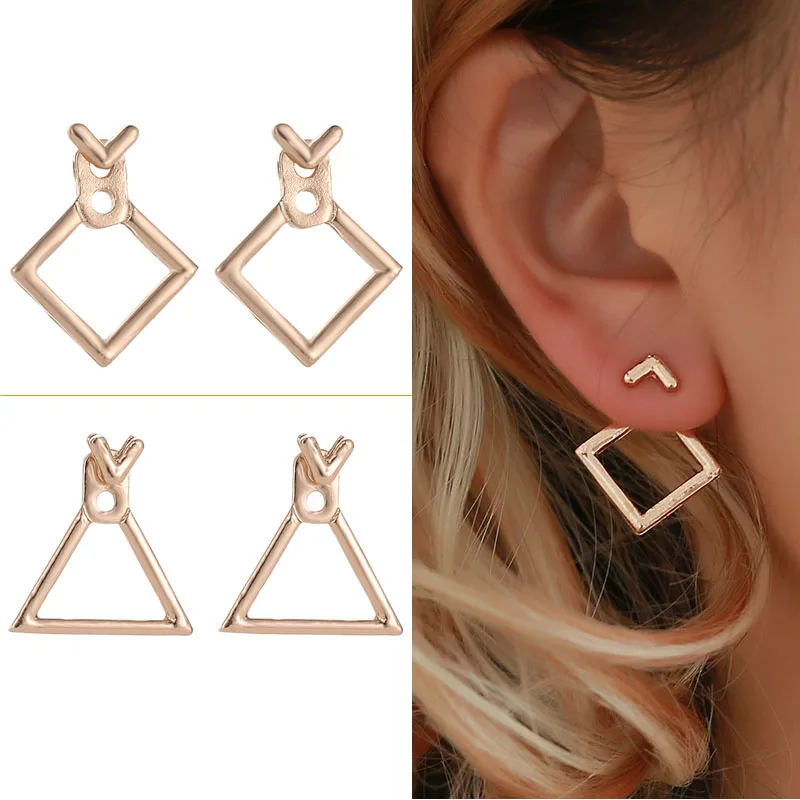 2019 золото в Корейском стиле Мода милые драгоценные серьги капли Геометрические