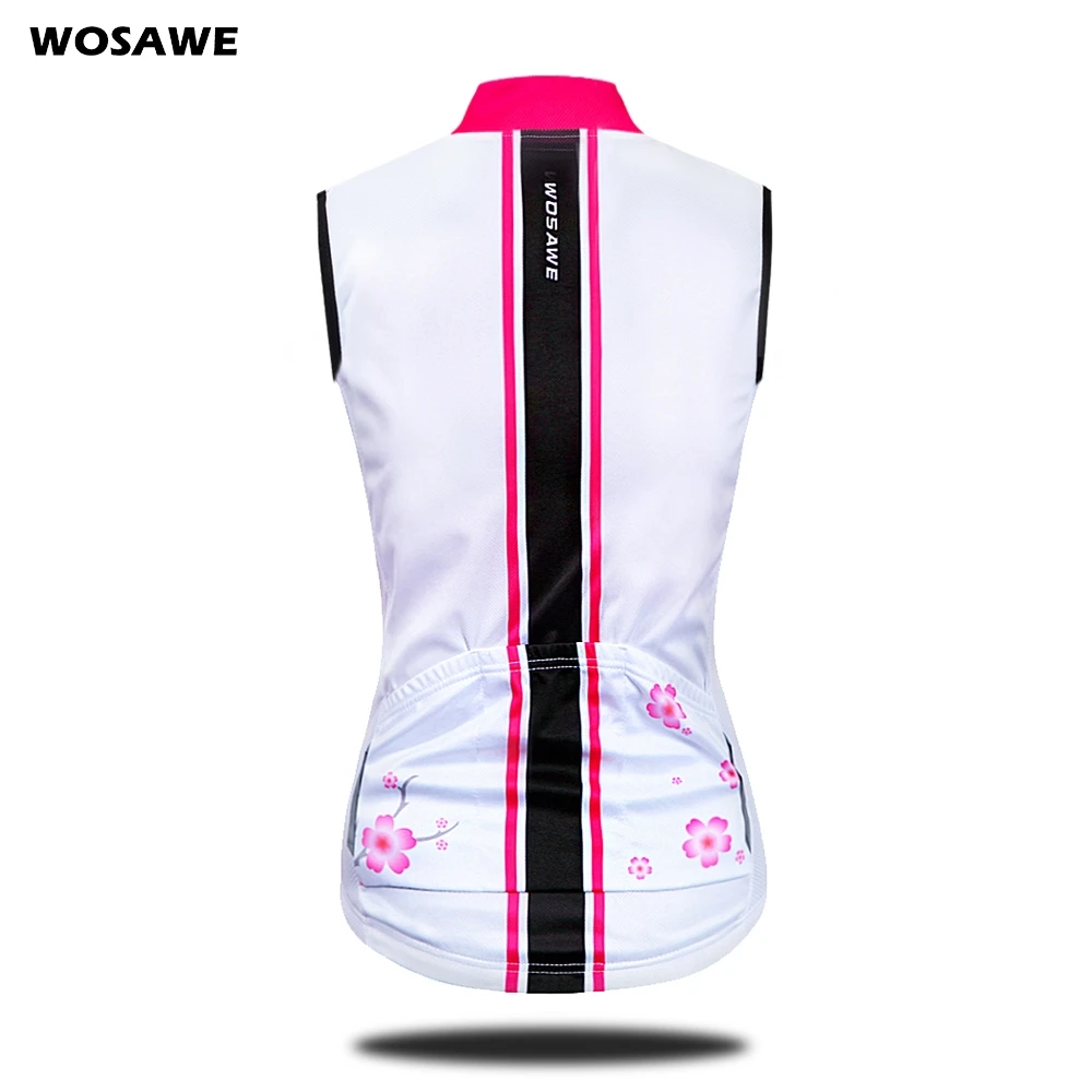 WOSAWE полиэстер велосипедный жилет Женская Джерси без рукавов одежда для