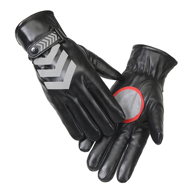 Уличные командные перчатки зимние теплые и бархатные плотные Светоотражающие