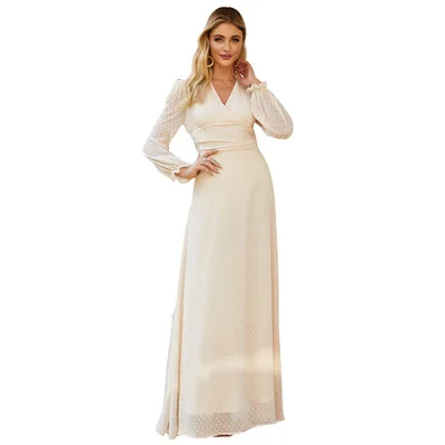 

Fashion 2020 Autumn Black Chiffon Long Dresses Bohemian V-neck Maxi Boho Dress for Femme Women V-neck Sexy Party Dress Vestidos