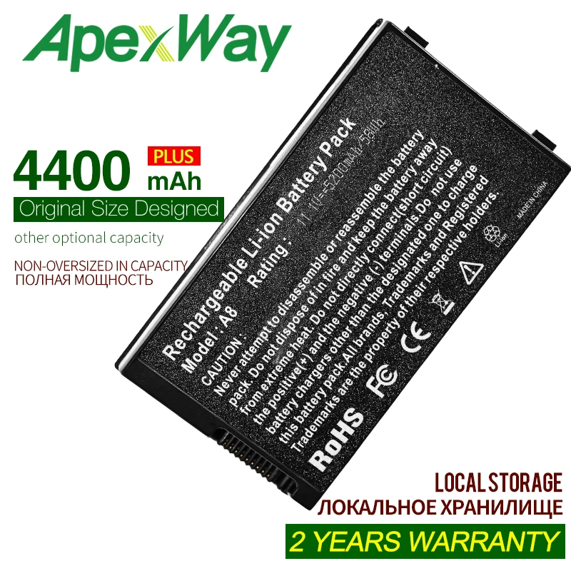 

Аккумулятор 11,1 В 4400 мАч для Asus A8 A32-A8 90NF51B1000 B991205 NB-BAT-A8-NF51B1000 15G10N345800 DPC 90-NF51B1000Y N81 Pro80Sr X80