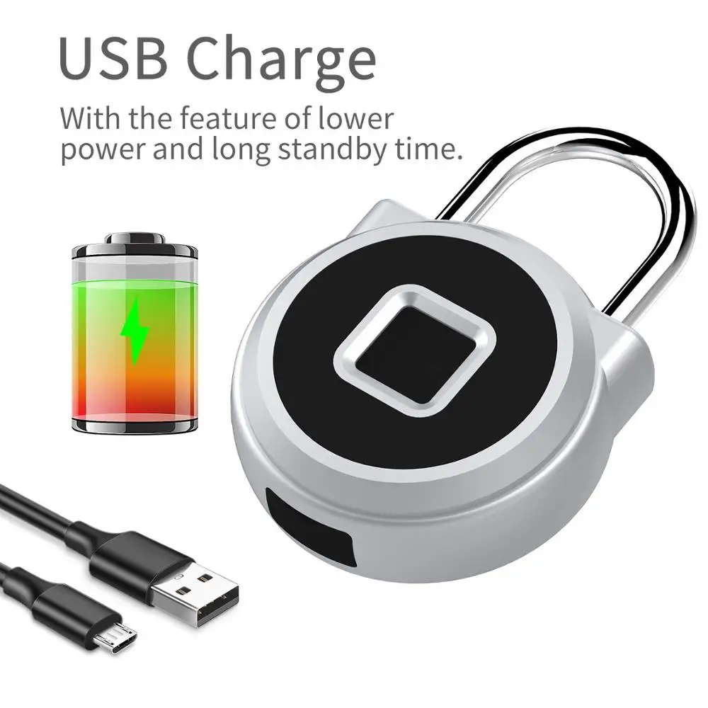 HONTUSEC замок отпечатков пальцев с usb зарядкой без ключа подходит для спорта рюкзак