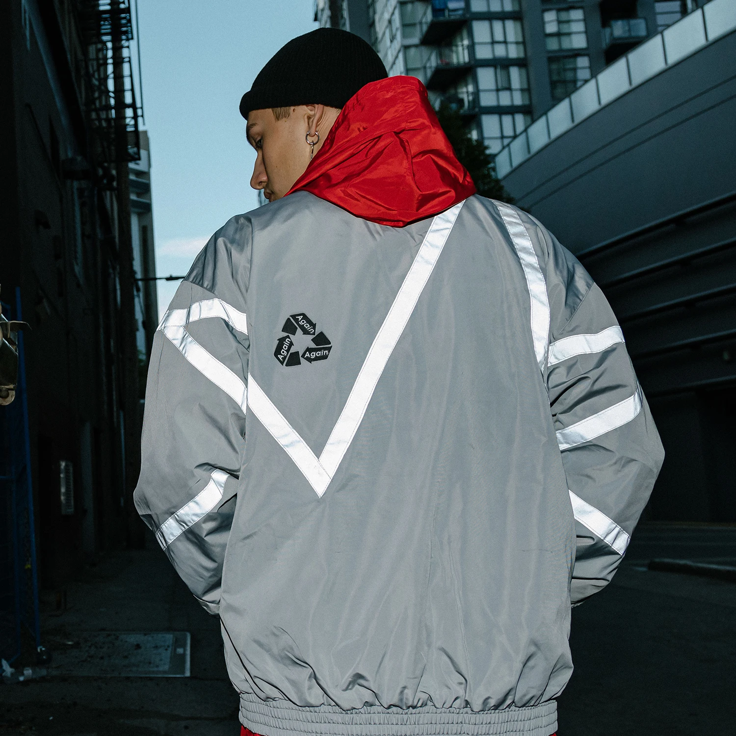 Куртка-карго со светоотражающей полосой повседневный свитшот на молнии с