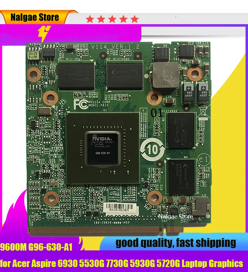 Видеокарта для ноутбука Acer Aspire 6930 5530G 7730G 5930G 5720G nVidia GeForce 9600M GT GDDR3 512 Мб