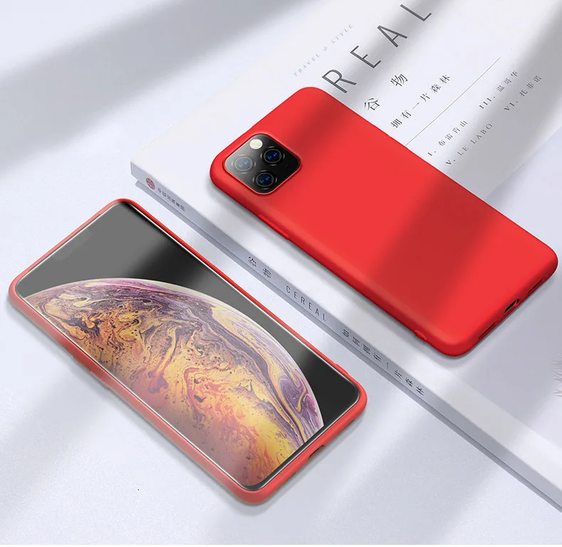 100 шт. жидкие силиконовые чехлы для Apple iPhone 11 Pro XS Max XR X 8 Plus 7 6 6S Мягкий тонкий чехол для телефона карамельный цвет задняя крышка