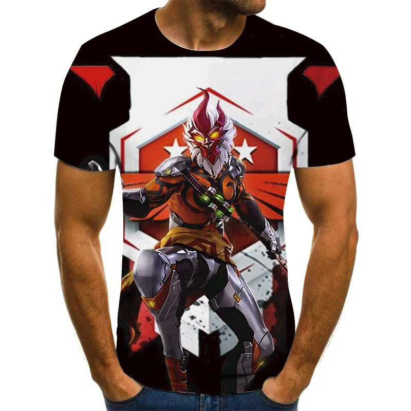 

Men's short-sleeved comfortable loose top popular game 3D printing fashion street style leisure summer outdoor leisure