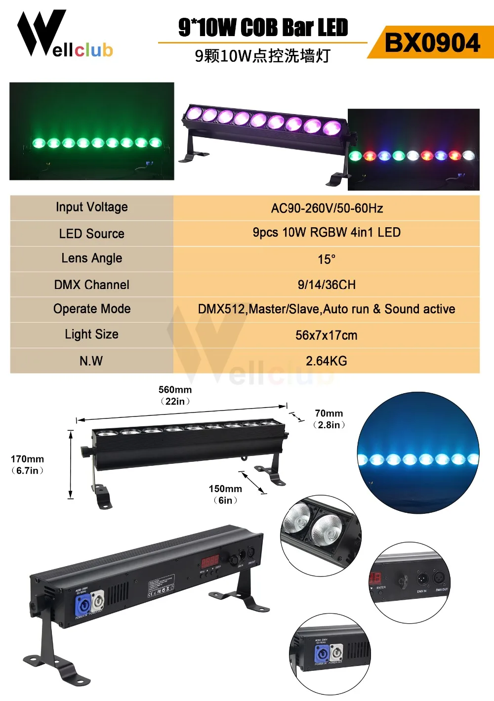 4 шт. уличный светодиодный барный светильник 9 шт. 10 Вт RGBW 4в1 светодиодный настенный светильник Dmx контроль сценический светильник для церковного пейзажа Dj Бар светильник ing