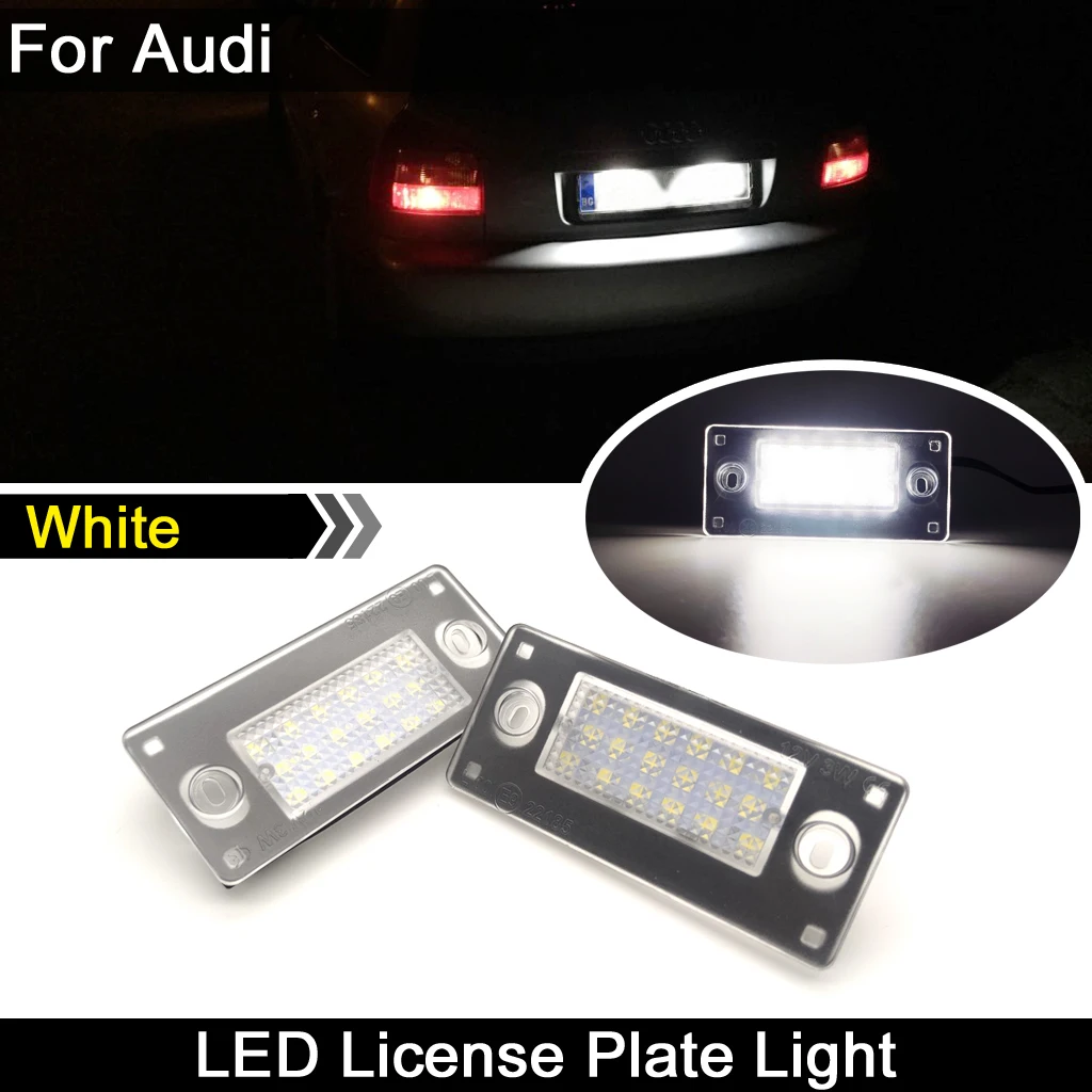 

2Pcs For Audi A4/S4 avant 1999-2001 RS4 B5/A3 2001-2003 High brightness White LED License Plate Light Number Plate Lamp