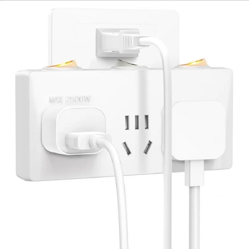 Умная USB розетка, портативный адаптер для путешествий, Google Мобильный конвертер с ночными огнями, удлинительная розетка, силовая полоса