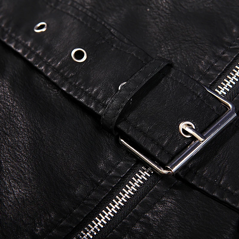 Женские зимние куртки из искусственной кожи теплые облегающие с шерстяной