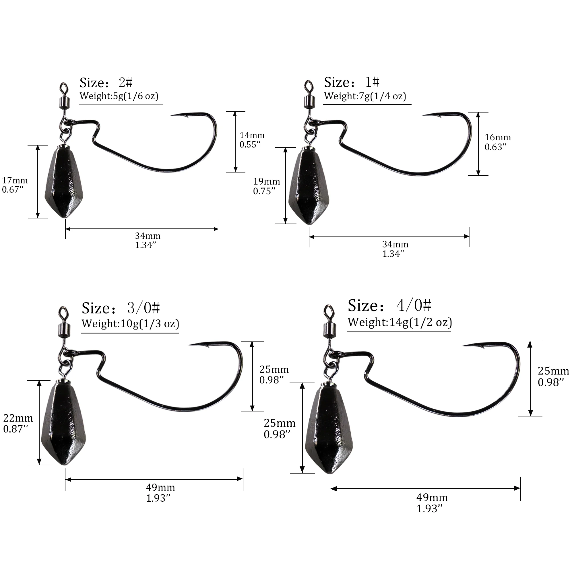 Рыболовный крючок Thkfish острый Смещенный с весом широкий зазор под червя