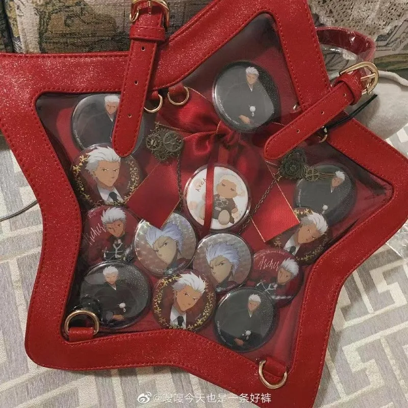 

Japanese JK Uniform Lolita Five-Pointed Star Transparent Itabag Shoulder Bag Harajuku Handbag Cosplay Backpack Multifunction Bag