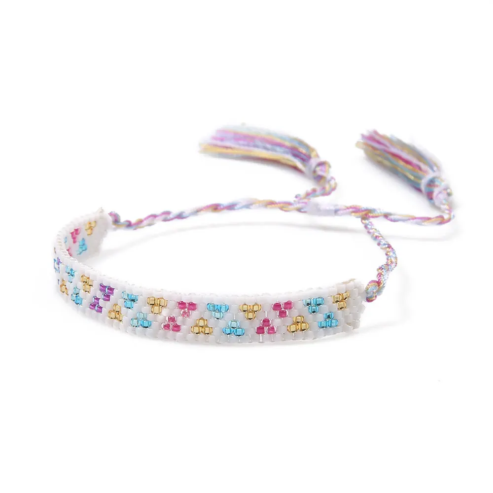 

YAUKIA Miyuki Beaded Bracelet Multicolor Triangle Flower For Women Armband Pulseras Mujer Moda Hand Woven 2021 Exquisite Jewelry