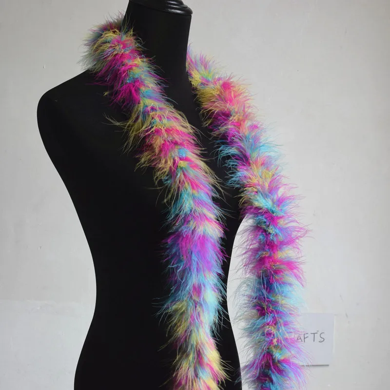 multicolor 2 м/шт 50 г Необычные мягкие многоцветные индейки перо шарф костюм с боа Свадебные украшения DIY - Цвет: multicolor