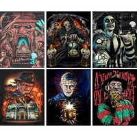 5d diy horror killer skeleton diamond painting full drill roundsquare embroidery cross stitch mosaic home decor sticker gift