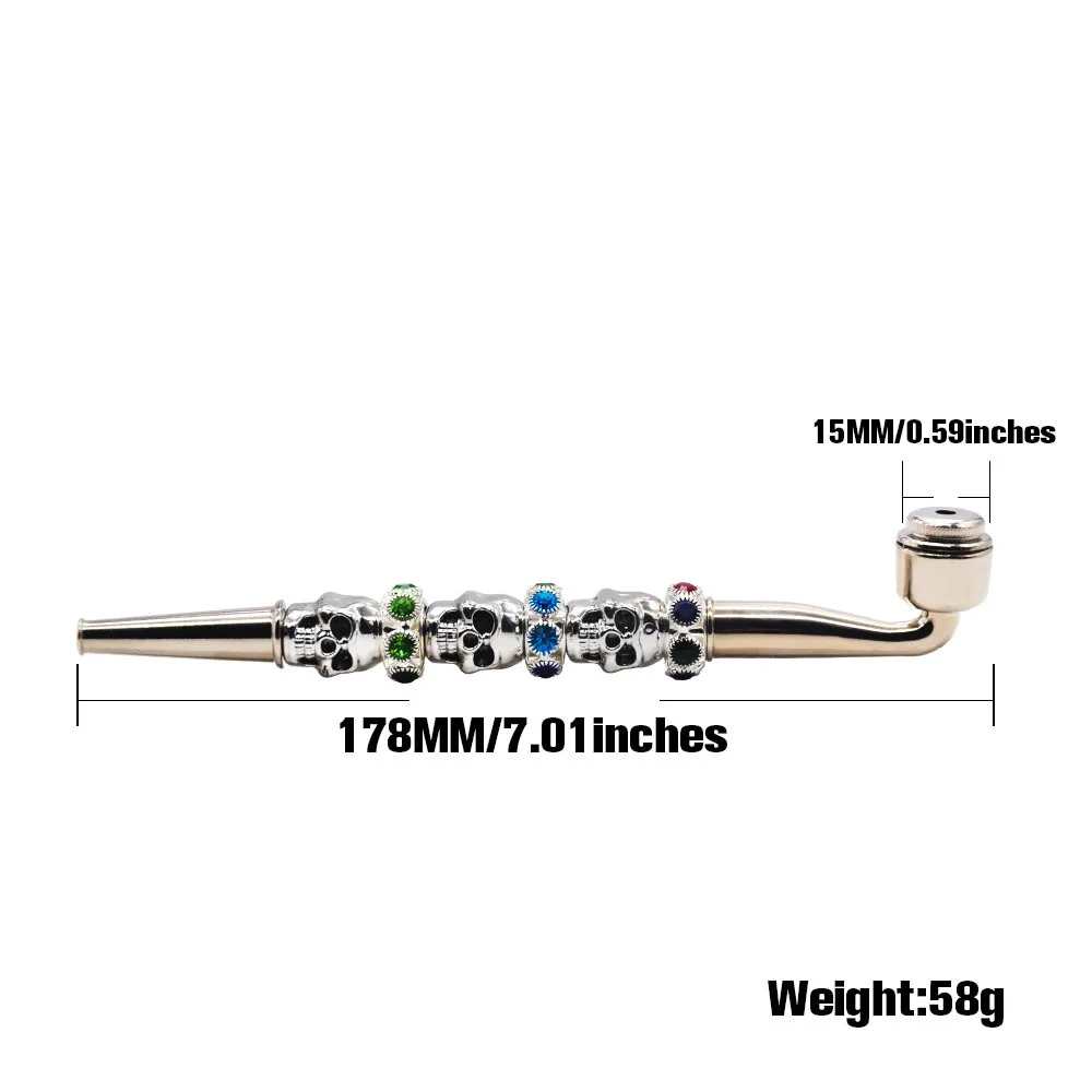 Череп металлическая курительная трубка из цинкового сплава 178 мм чаша ручная