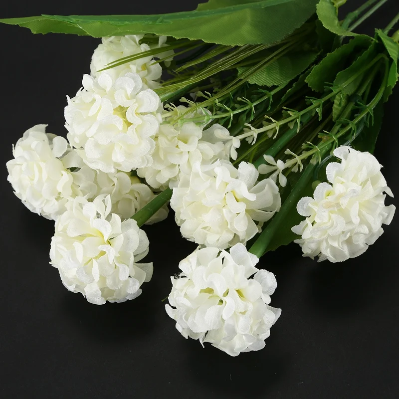 9 Heads 1 Bouquet Artificial Chrysanthemum Silk Flowers Floral Home Garden Decor Color:White | Дом и сад