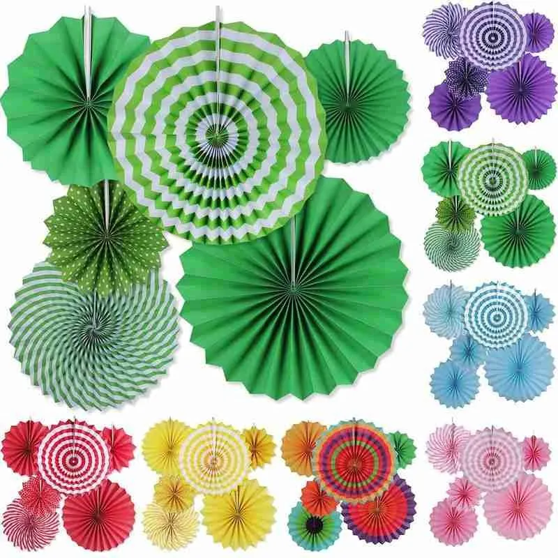 6 шт. подвесные бумажные вееры круглые на колесиках разные размеры фиолетовый