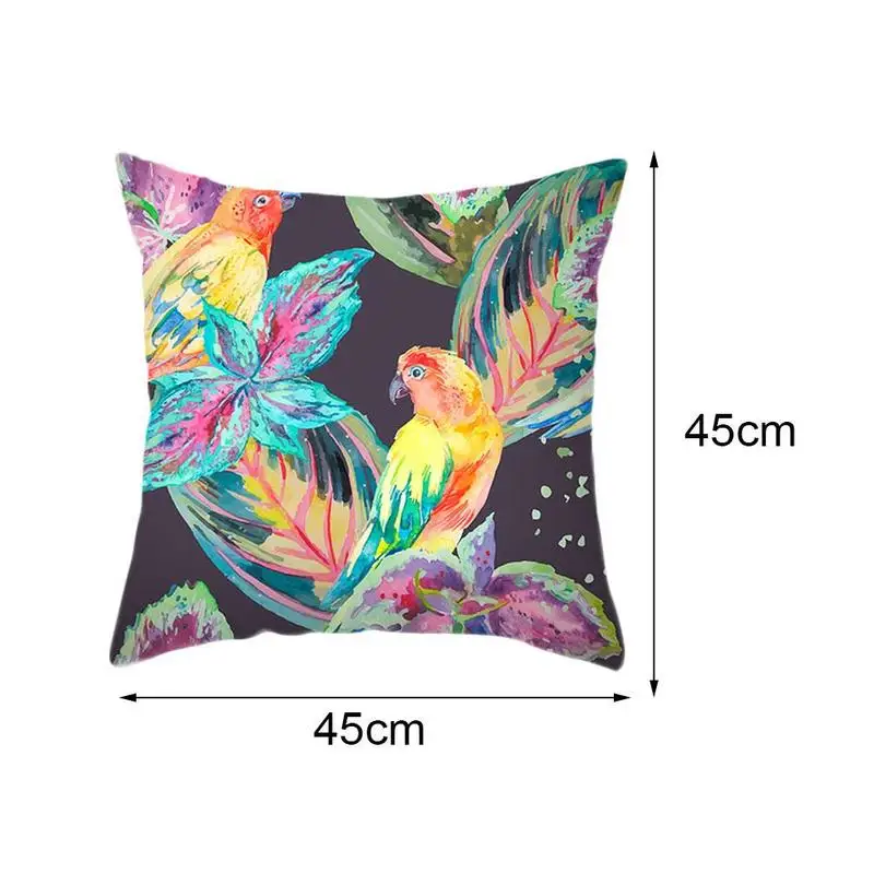

Flowers Rainbow Tropical Plants Print Cushion Cover Living Home Decoration Sofa Car Hugging Pillowcase Accessories 45x45cm