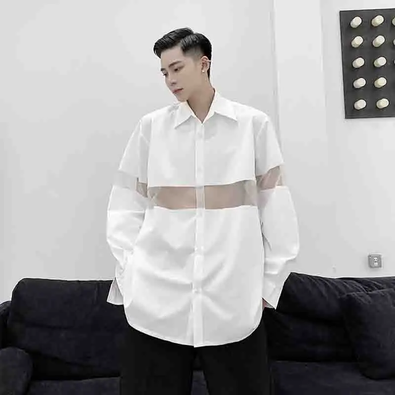 Ажурная темная рубашка Chaomen в стиле Харадзюку свободная модная индивидуальная