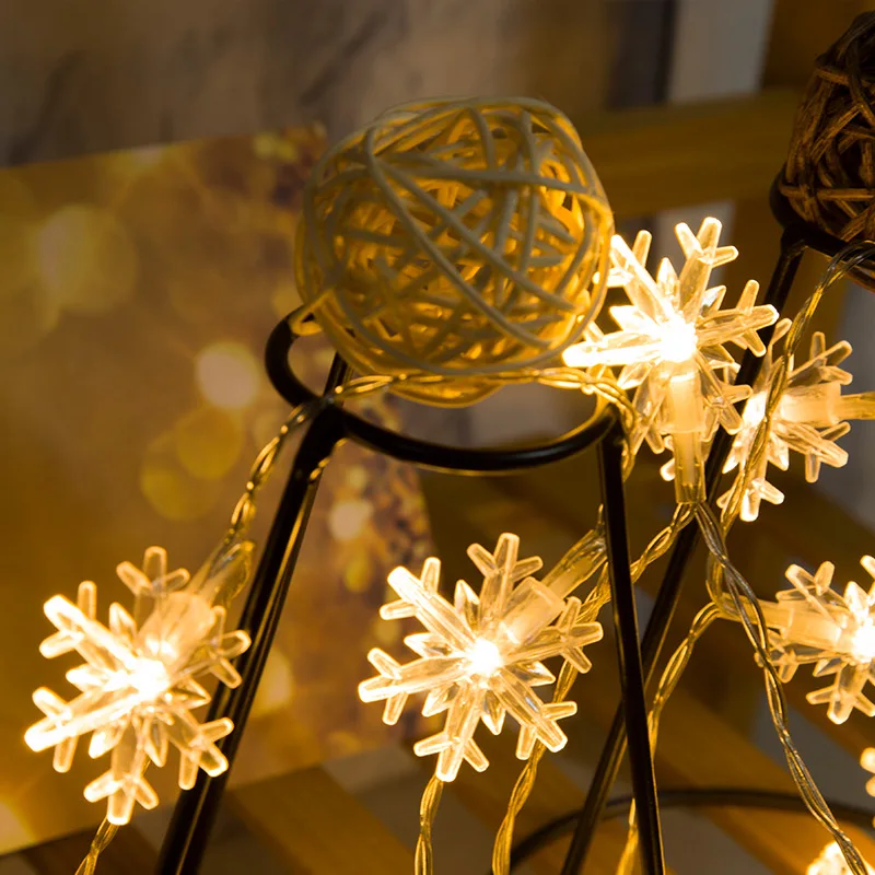 

СВЕТОДИОДНАЯ Гирлянда в форме рождественской елки, снежинки, маленькие фонари, праздничное теплое освещение, питание от USB, внутреннее свад...