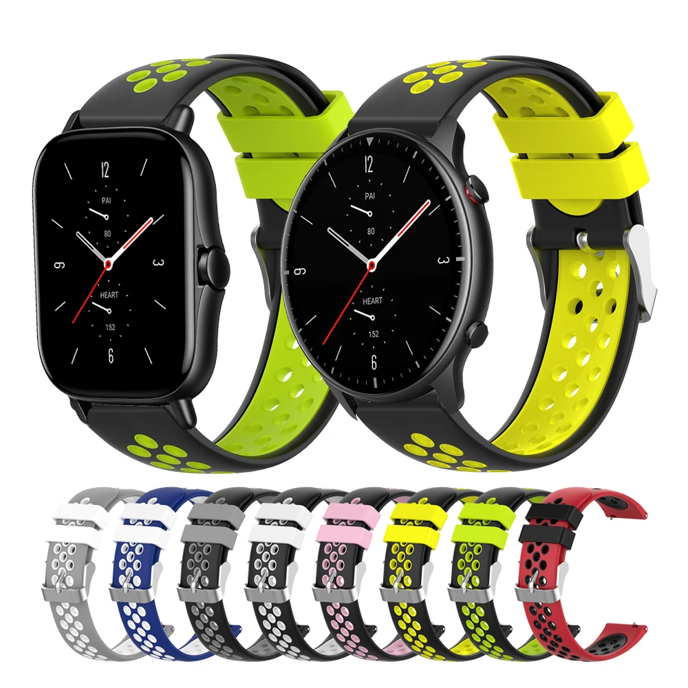 

Сменный силиконовый ремешок для часов Huami Amazfit GTR 2, 20 мм, 22 мм, дышащая повязка