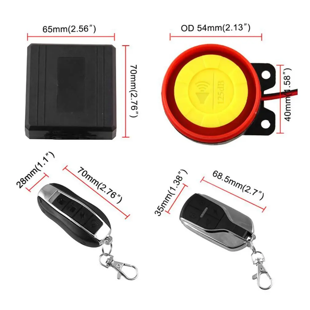 

Motorcycle Anti-theft Alarm Universal Accessories Remote Control Engine One-button Start One-way Anti-theft