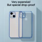 Роскошный Матовый чехол для телефона с квадратными краями для iphone 13 серии, силиконовая прозрачная задняя крышка с покрытием для Iphone 13 Mini Iphone 13 Pro Max