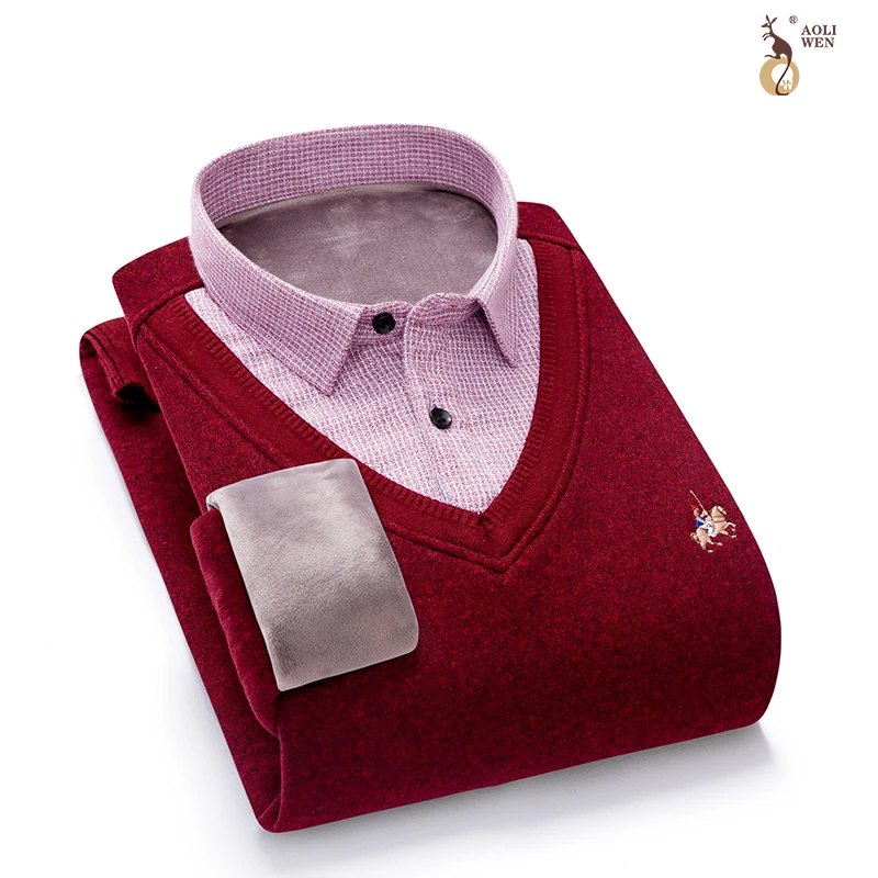 Мужской свитер с V-образным вырезом длинным рукавом | Мужская одежда