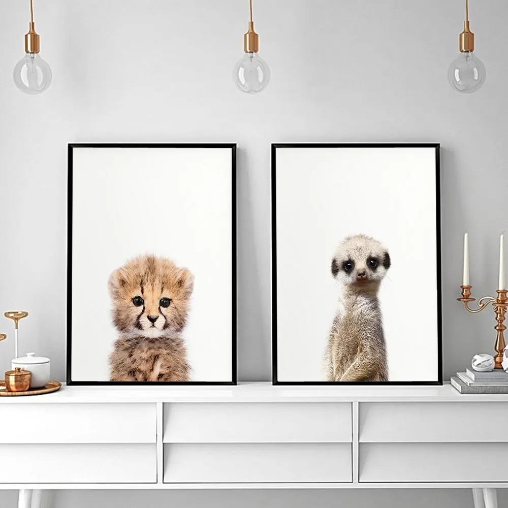 Детская Настенная картина с принтом Гепард и суикат печатью на стену для