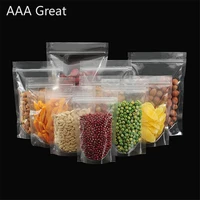 100pcslot stand up clear zip lock bag plastic packaging pouch for food tea candy cookie baking storage chocolate bags pouches