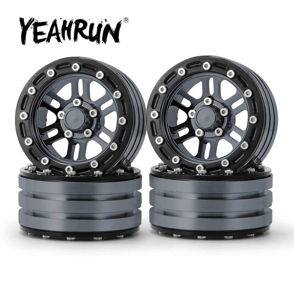

YEAHRUN 1/2/4Pcs Alloy Metal Beadlock Wheel Rims 1.9 inch Wheel Hubs for SCX10 D90 1/10 RC Rock Crawler Car Replacement Parts