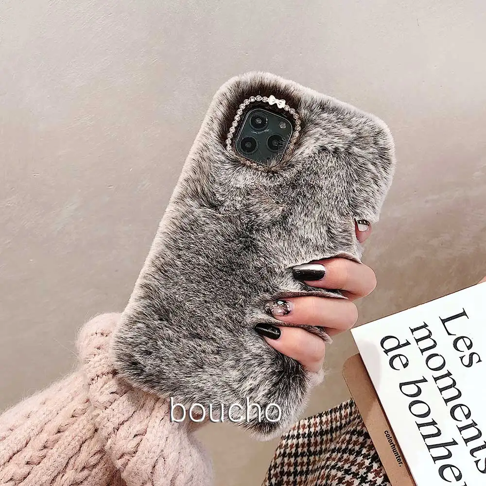 Теплый чехол на запястье для iPhone 11 Pro XS Max XR X Модный чехол Пушистый чехол для iPhone 6 6S 7 8 Plus Мягкий ТПУ чехол для телефона