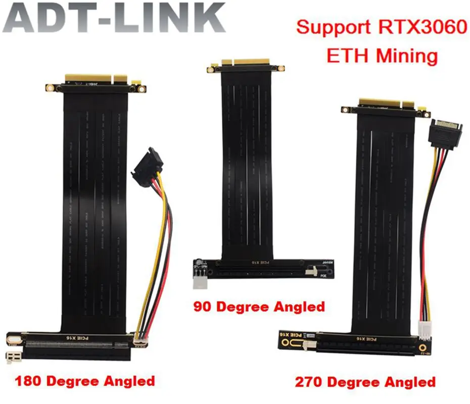 

GEN3 PCIe X8 To X16 Extension Cable GPU Nvidia RTX3060 ti ETH Multi-Cards PCI-e Riser 1U2U Mining Flat Cable BTC Bitcoin Miner