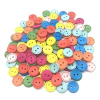50pcs wooden buttons round colorful dotted line clothing sewing diy decorative wood botones 152025mm