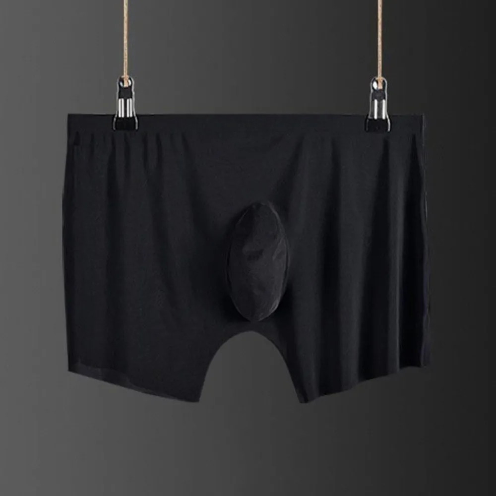 Men's Boxer Shorts Seamless Comfortable Underwear Ice Silk Trace Breathable Flat Ultra-thin Boxershorts Pantues Trunks Male A30